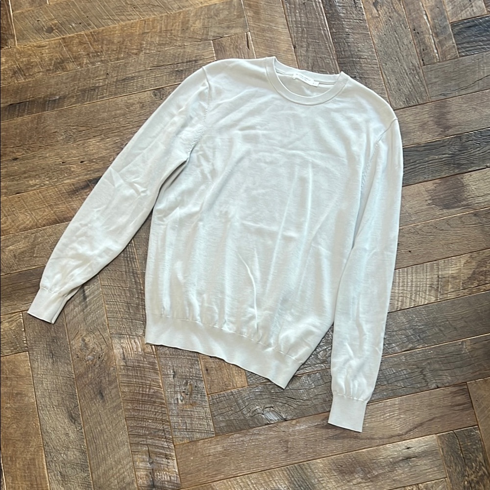 Suitsupply Cream Crewneck Sweater Soft Knit Classic